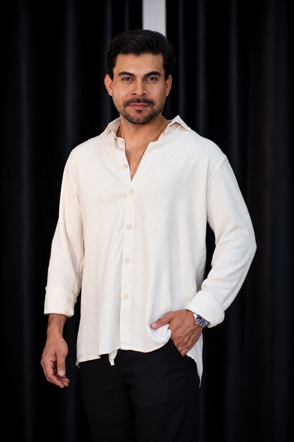 Camisa Resort Linho ML Overcut