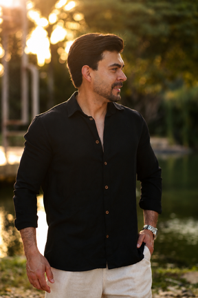 Camisa Resort Linho ML Overcut
