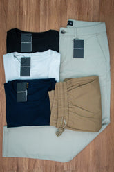 KIT - 3 Camisetas Pima + 1 Calça Chino + 1 Bermuda Piastri